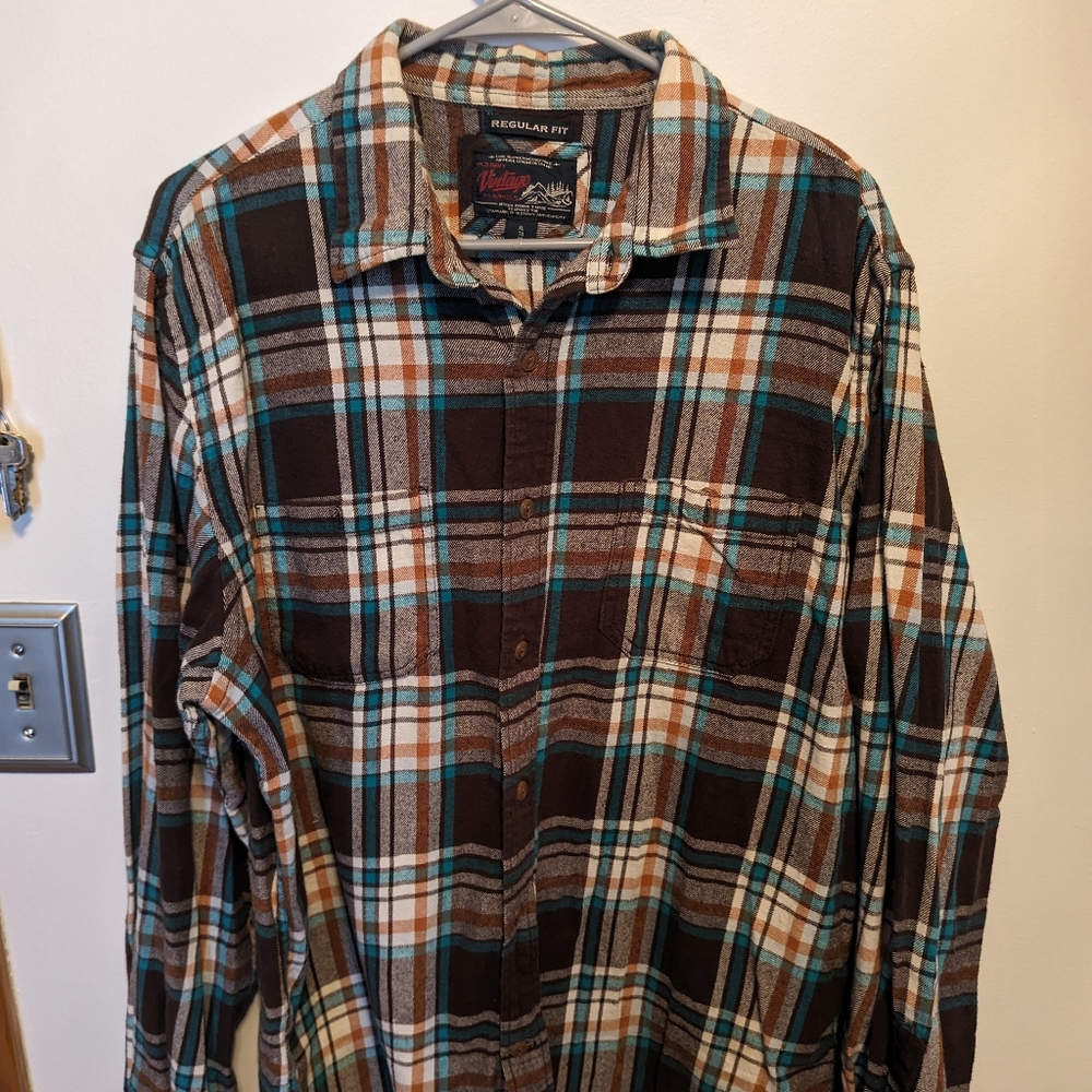 Plaid long sleeve button up